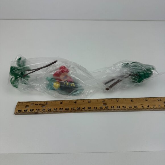 Sealed Vtg 90s Little Mermaid Flounder Applause Cake Topper Figurine Palm Trees - Picture 1 of 11